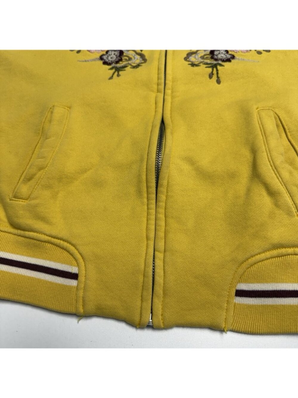 Vintage Lucky Brand Womens Hoodie Japan Embroidered Souvenir Faux Fur Y2K RARE - Picture 9 of 14